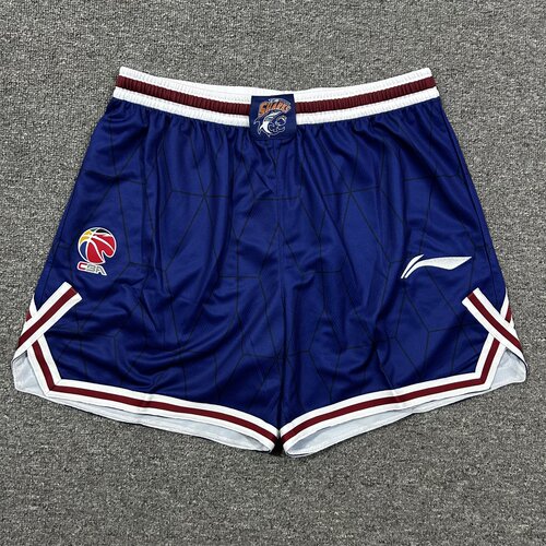 李宁赞助CBA30周年24-25赛季上海球员城市款比赛短裤速干美式短裤