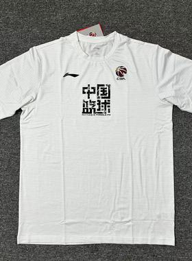 李宁CBA赞助款球员穿大码速干超轻吸汗中国篮球短袖T恤ATSN427
