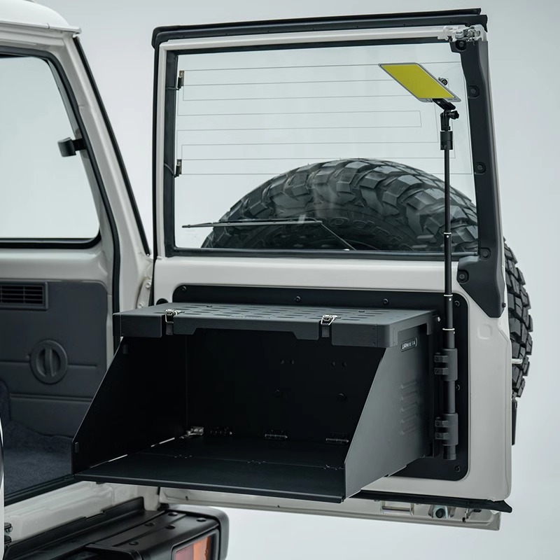 URNIETA适用丰田LC71/76尾门置物架改装件户外折叠桌子多功能平台