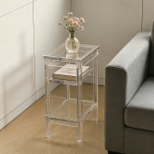 亚克力沙发边几现代简约小型透明床边柜置物架卧室轻奢收纳角几