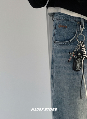 原创新款 十字编绳嘻哈风包挂男款裤链女小众感钥匙包挂腰间挂饰