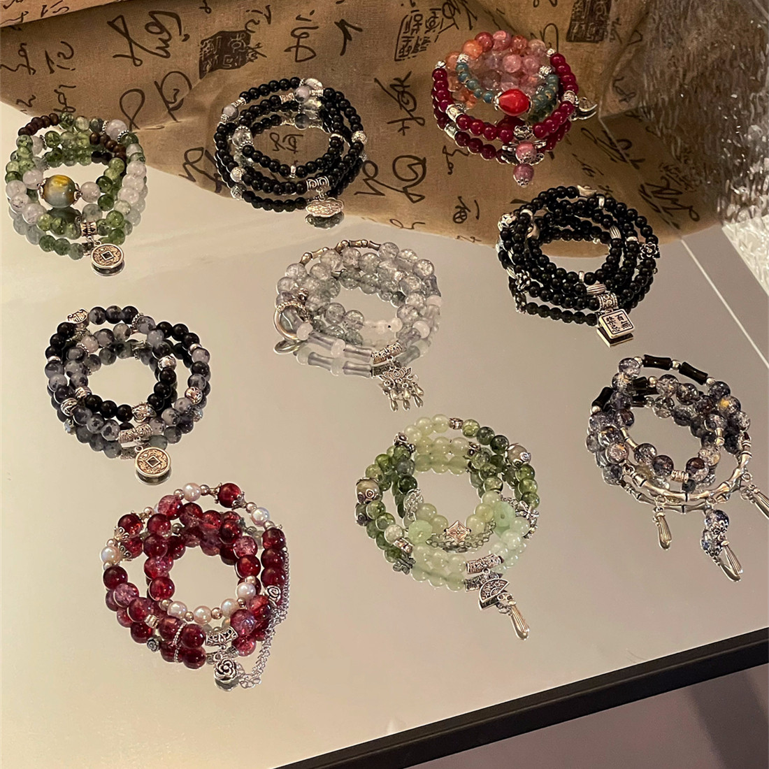 新中式古风手作串珠手链女生手串男小众设计情侣款手持2024年新款,饰品/流行首饰/时尚饰品新,手链,淘宝优惠券,粉丝福利购,淘宝优惠卷