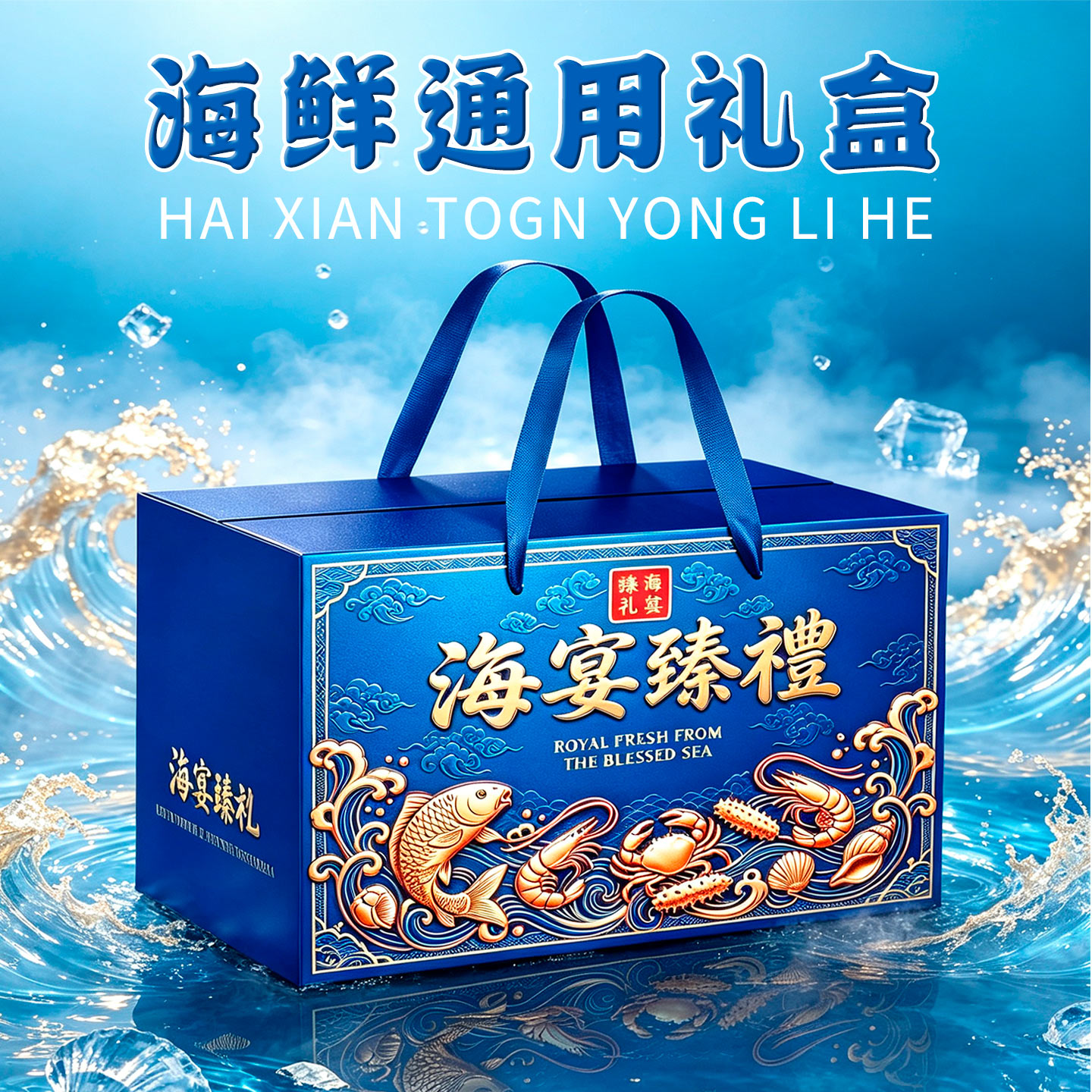 海鲜包装盒空盒子高级感干货鱼虾图片