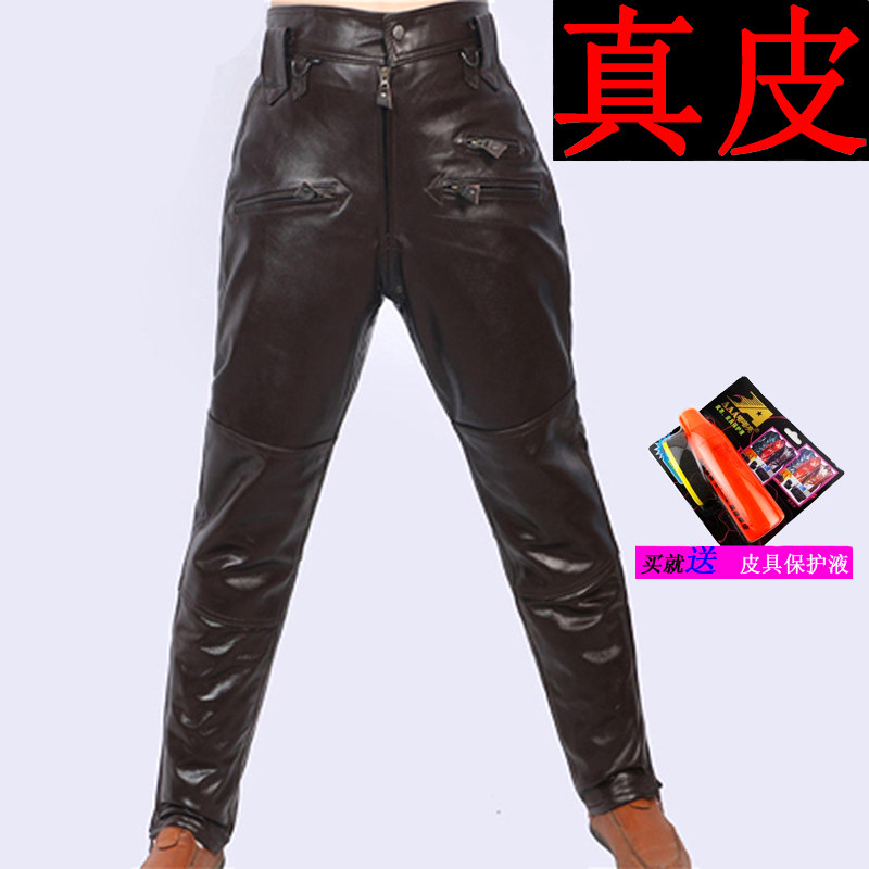 牛皮皮裤男款真皮马裤飞行服秋冬图片