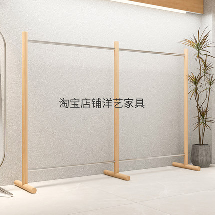 服装店展示架不锈钢仿原木色落地陈列架女装买手店古风中岛挂衣架