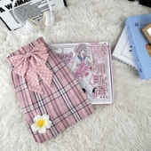 玫粉色显白夏季 川町香 小桃 原创jk学生格裙百褶裙学院短半身裙