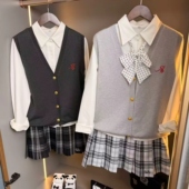 川町香jk原创格裙 百褶裙短裙 黑白色双子秋冬款 白琴弦 黑琴键