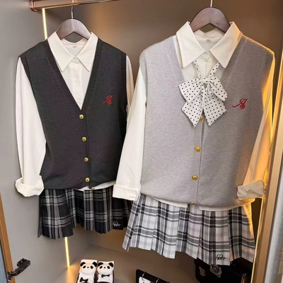 川町香原创格裙秋冬款短裙