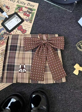 川町香【松鼠】板栗棕显白原创jk学生格裙百褶裙学院短裙半身裙