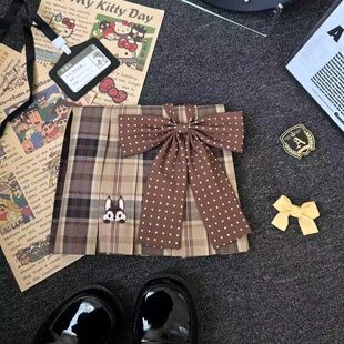 川町香 板栗棕显白原创jk学生格裙百褶裙学院短裙半身裙 松鼠