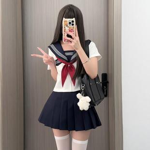 白二三本基础款 日系正统水手服jk制服裙套装 关西襟全套 川町香