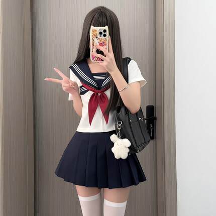【川町香】日系正统水手服jk制服裙套装白二三本基础款关西襟全套