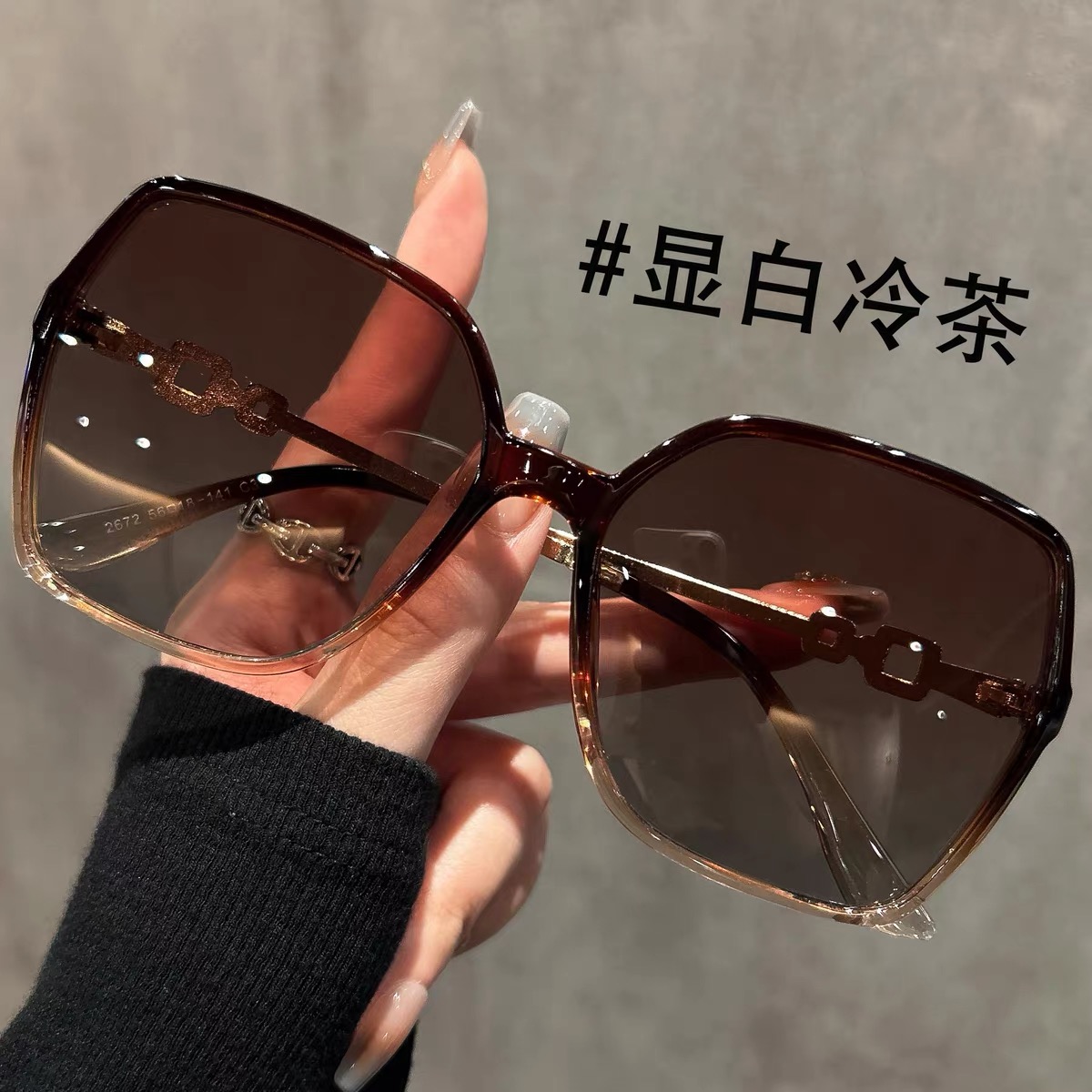 墨镜女2025新款高级感防紫外线太阳镜偏光大框大脸显瘦潮可配近视