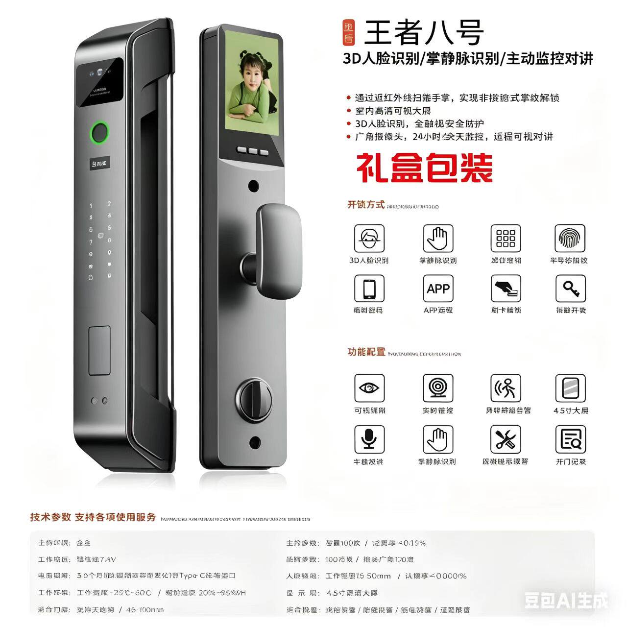 密码锁智能指纹锁公寓民宿防盗门电子锁