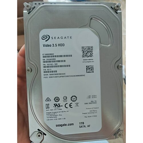 原装希捷 ST1000VM002 1TB监控级硬盘3.5寸薄盘1T高清5900转64M
