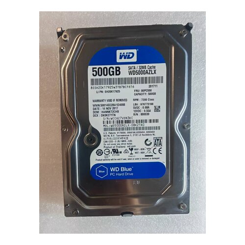 WD5000AAKX/ALZX/3.5寸蓝盘500G(2手拆机 成色如新）