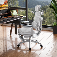 西昊C300二代Lite云白带脚踏人体工学椅电脑椅子办公椅老板电竞椅
