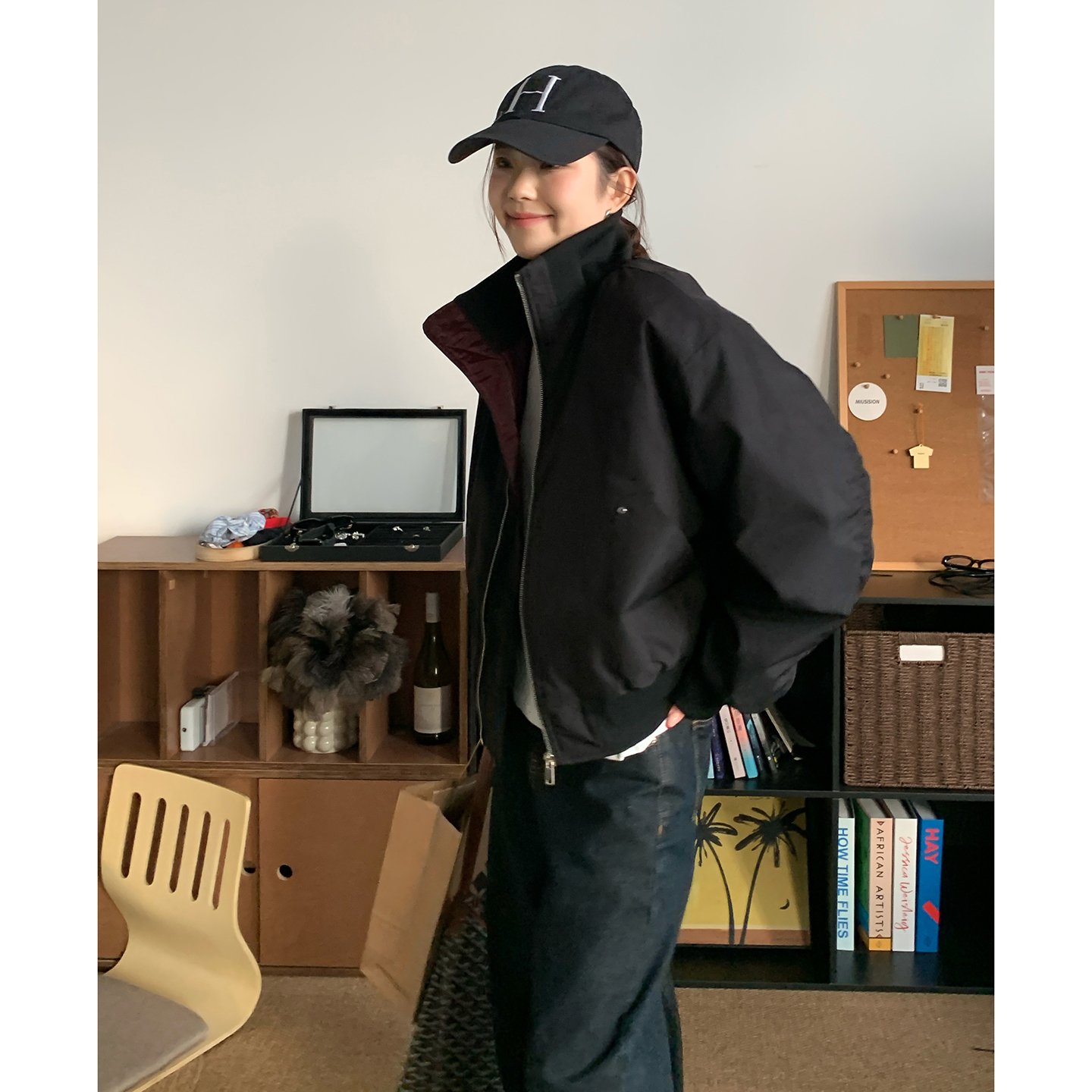 美式复古短款飞行员夹克女