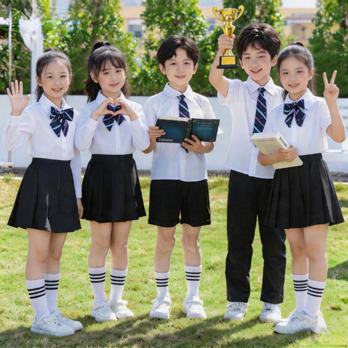 儿童演出服白衬衫长袖裤子朗诵小学生春秋服毕业拍照套装班服新款