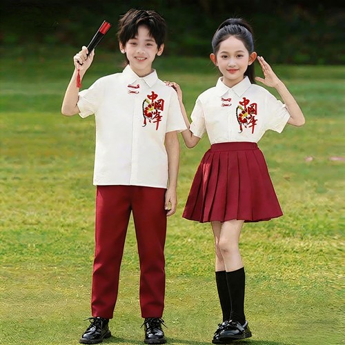六一儿童合唱演出服中国风小学生毕业诗歌朗诵班服幼儿园表演服装