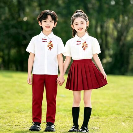 儿童表演服新中式汉服儿童诗歌朗诵合唱服幼儿园毕业照六一演出服
