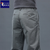 休闲裤 秋冬2025新款 中青年商务宽松直筒男式 啄木鸟纯棉男士 长裤 子