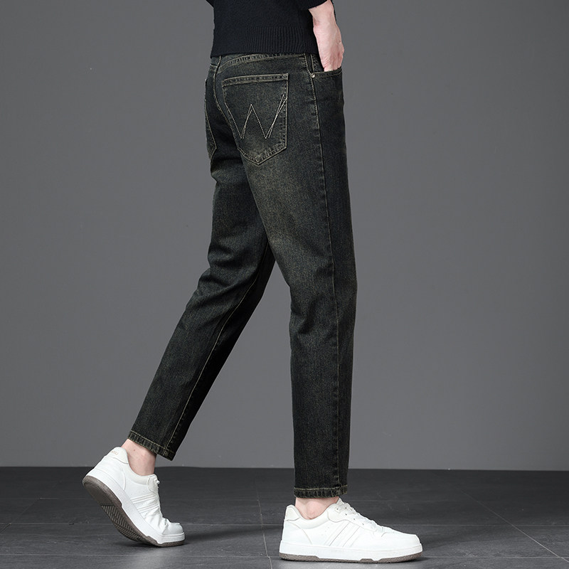 啄木鸟秋冬九分牛仔裤男修身小脚