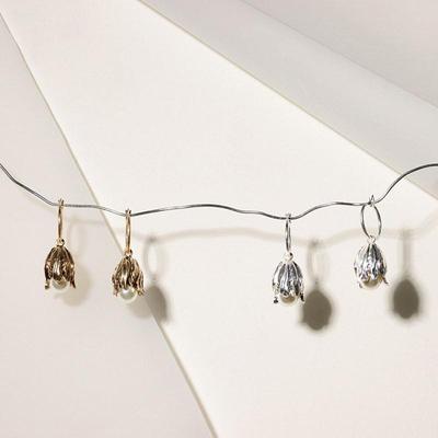 日本OSEWAYA耳饰LIMITED NUMBER美式复古含苞待放花朵造型耳钉女