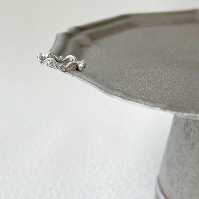 日本Treffen戒指S925纯银波浪星星戒指尾戒关节戒