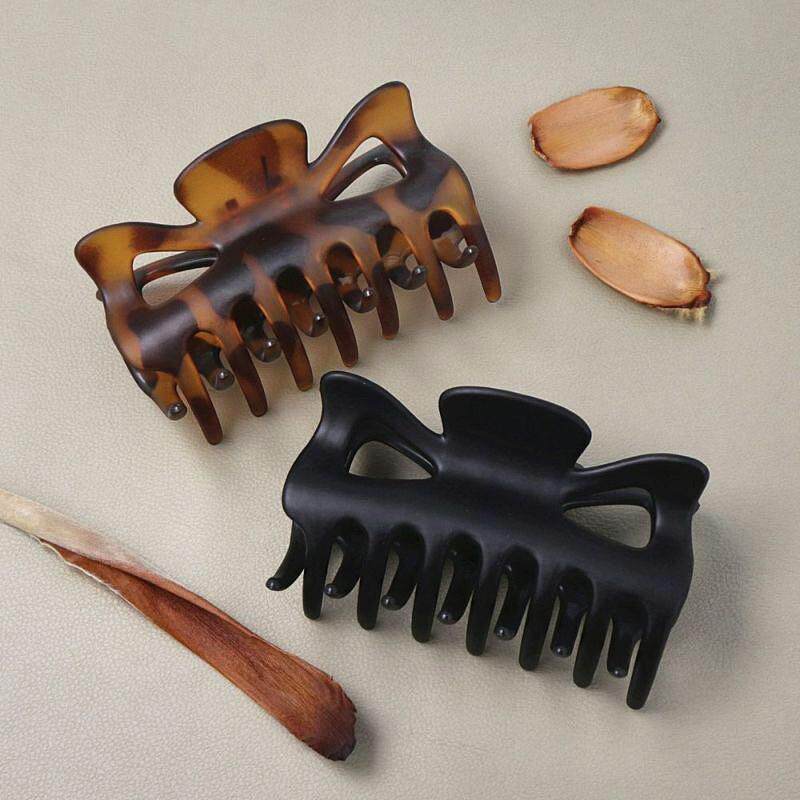 日本OSEWAYA发饰日常百搭多变雾面哑光玳瑁色系鲨鱼夹抓夹女日常