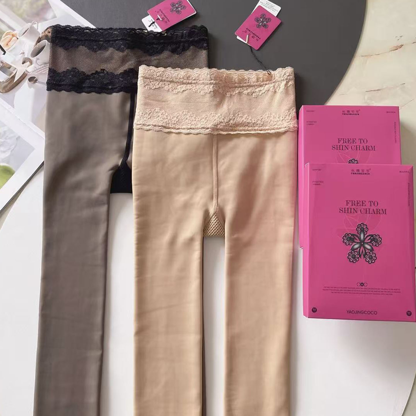 妖精可可蔓语蕾丝水光袜