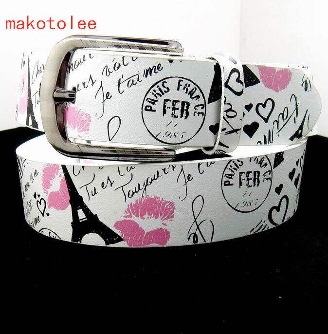 PERSONALITY MENS BELT WHITE TREND BELT TIDE MAN HANDSOME CROSS KOREAN VERSION HIP HOP LETTER PANTS PIN BUCKLE NON-MAINSTREAM WOMEN