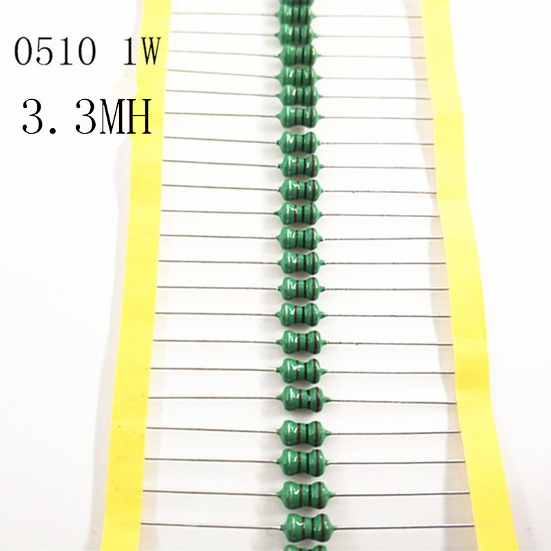 0510直插电感 1W 色环电感 3.3MH 50个 AL0510-332K 包邮