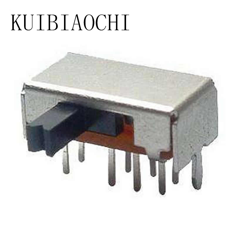 拨动开关SK-23D07卧式8脚二排三挡2P3T侧拨/滑动柄3MM 全新