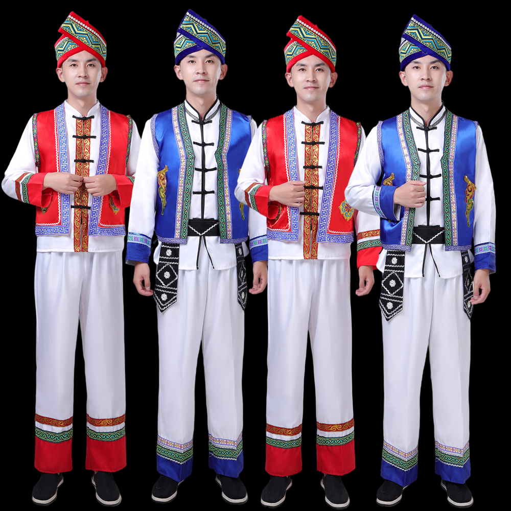 新款成人男士布依族表演服装56个少数民族传统舞台合唱舞蹈演出服
