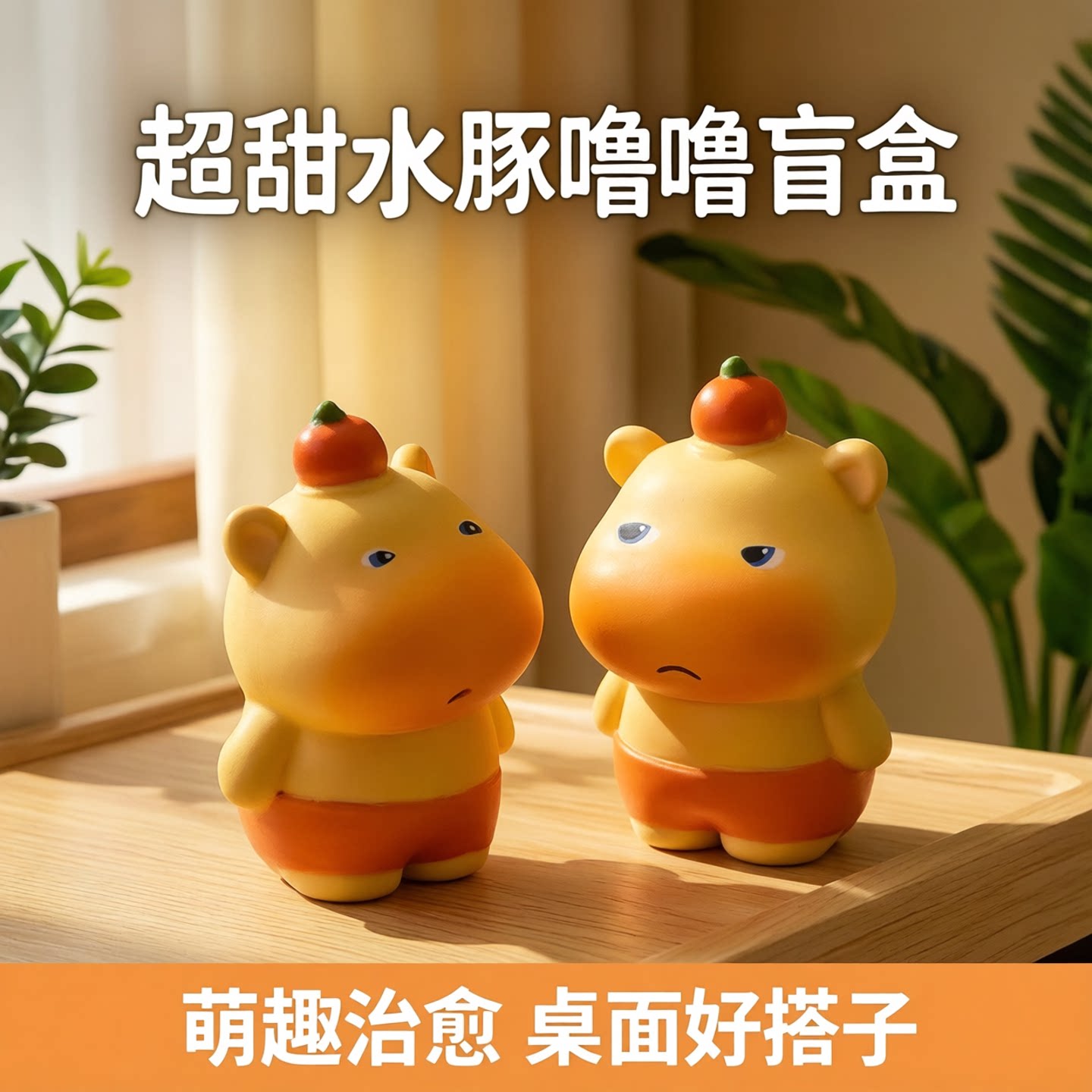 爆款超甜水豚噜噜盲盒表情包摆件潮玩盲盒