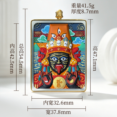 不锈钢藏式手绘擦擦唐卡吊坠