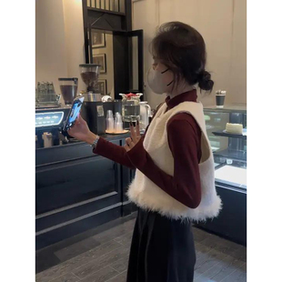 实价现货冬季穿搭一整套高级感叠穿马甲长袖打底衫休闲裤三件套