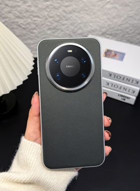 适用于华为mate80promax手机壳 柔甲三菱款 TPU+PC素材+金属烤漆+三菱纹素皮+合金镜头圈