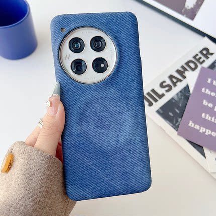 港风个性牛仔纹适用一加13手机壳新款素皮耐脏一加12简约ace5Pro高级感防摔保护套