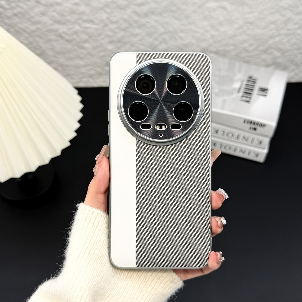 适用/小米14ultra手机壳 柔甲凯夫拉 柔甲素材+电镀烤漆+