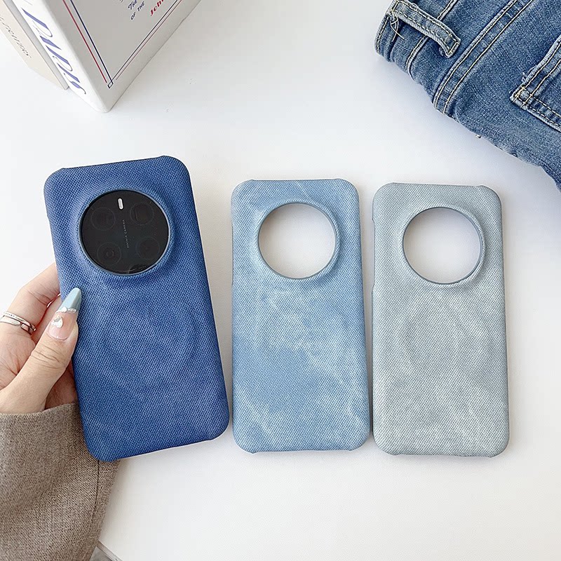 港风个性牛仔布纹适用荣耀magic7pro手机壳新款素皮耐脏魔术