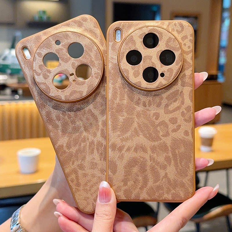 适用vivoX300Pro手机壳新款x200pro网红美拉德棕豹