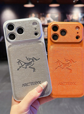 适用高端商务皮质感手机套iPhone14手机壳16全包镜头14Pro简约个性创意新款15promax气垫皮质男女17promax保