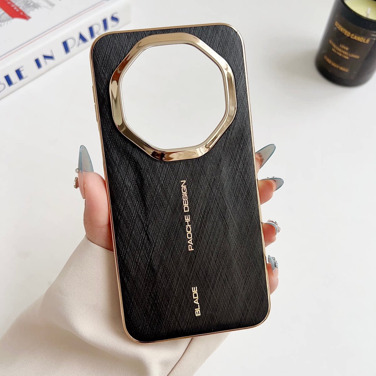 新品金丝银锦轻奢适用华为Mate80rs非凡大师手机壳新款素皮商