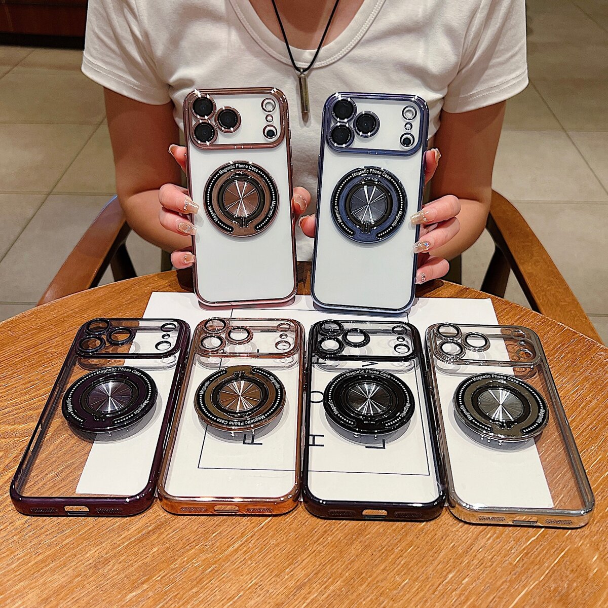 炫彩360隐形指环磁吸手机壳iPhone17promax适用苹果16pro全包15promax/1315保护壳16promax保护套