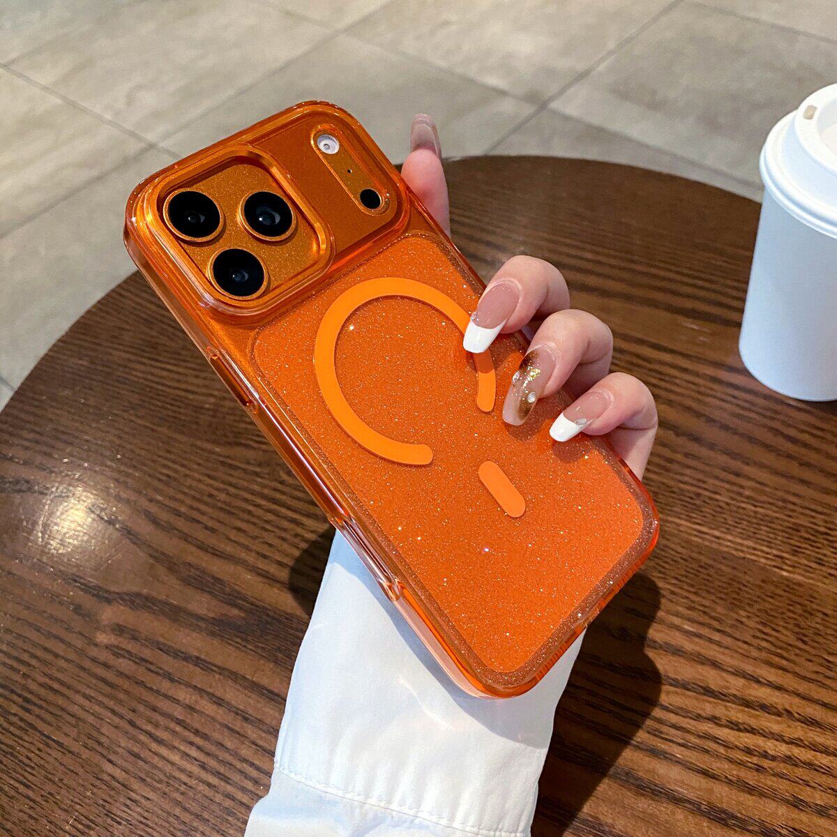 苹果iPhone15渐变闪粉手机壳16promax高端时尚XSR