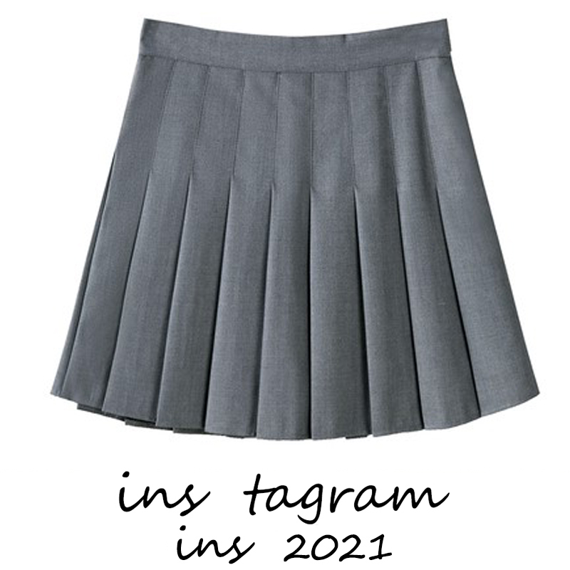 百褶裙a字新款显瘦黑灰色西装