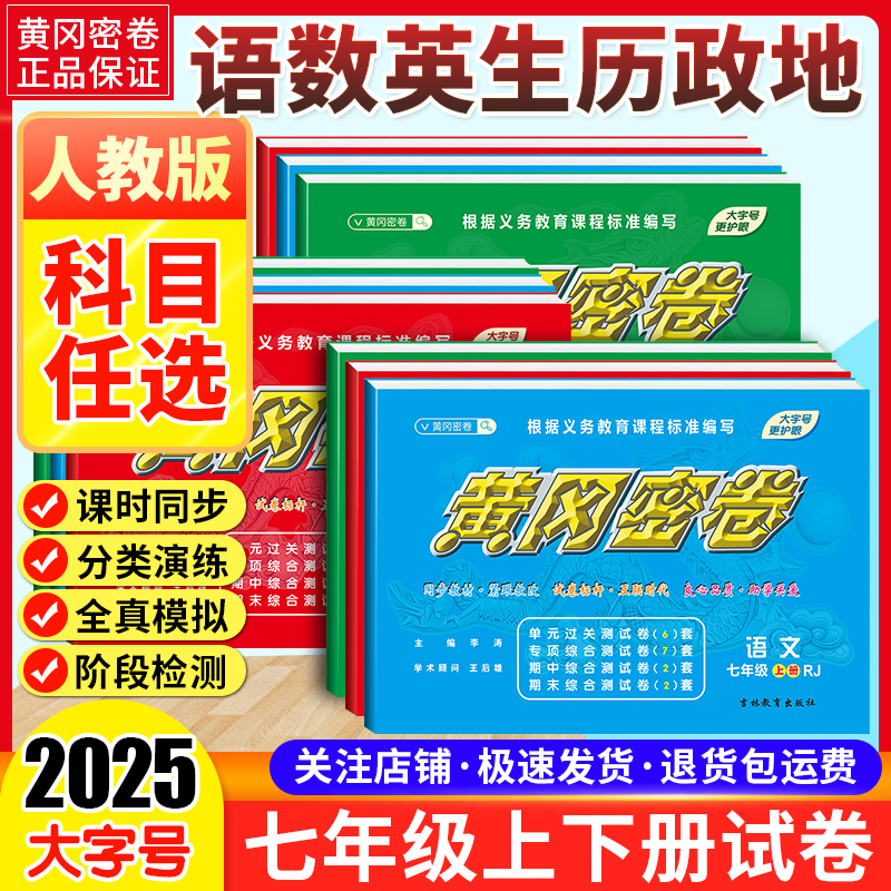 2025王后黄冈密卷初中七年级下册