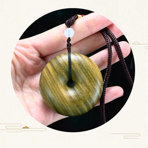 御用木绿檀平安扣挂坠檀木面包圈挂饰车挂檀香木文玩把玩把件